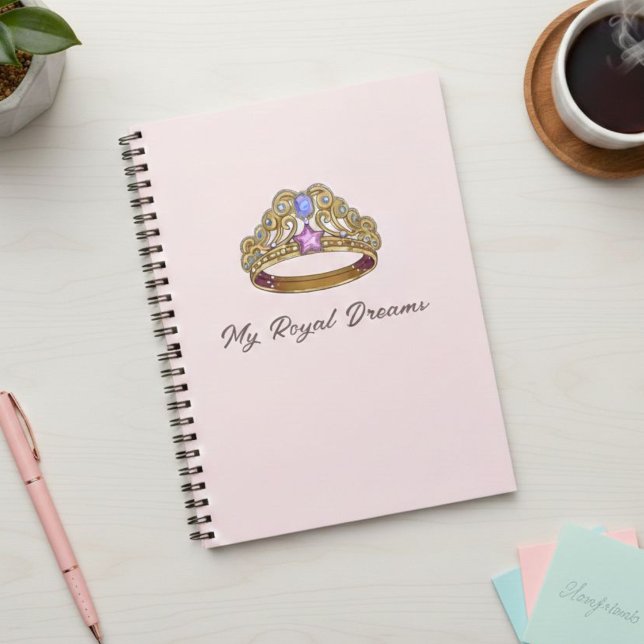 Caderno Espiral Pink Coquette Tiara & Bow Spiral Notebook (Criador carregado)