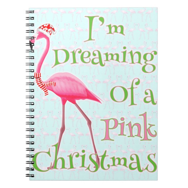 Caderno Espiral Pink Flamingo Christmas (Frente)