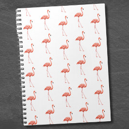 Caderno Espiral Pink Flamingo Patterno Feminino