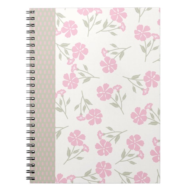 Caderno Espiral Pink Floral Journal – Pretty Flower Notebook (Frente)