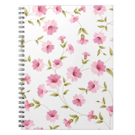 Caderno Espiral Pink Floral Print