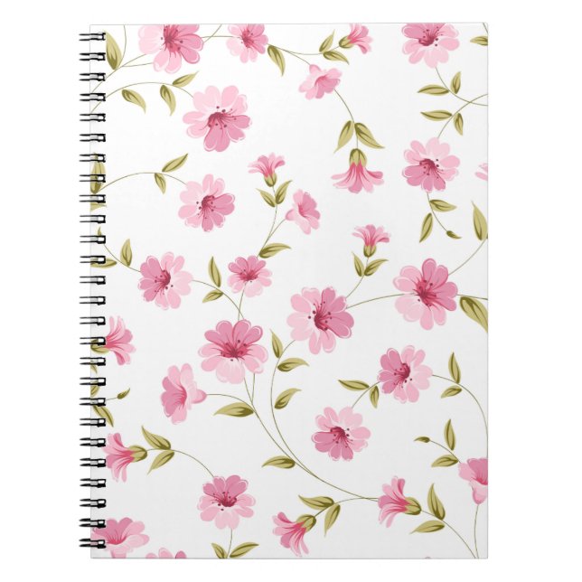 Caderno Espiral Pink Floral Print (Frente)