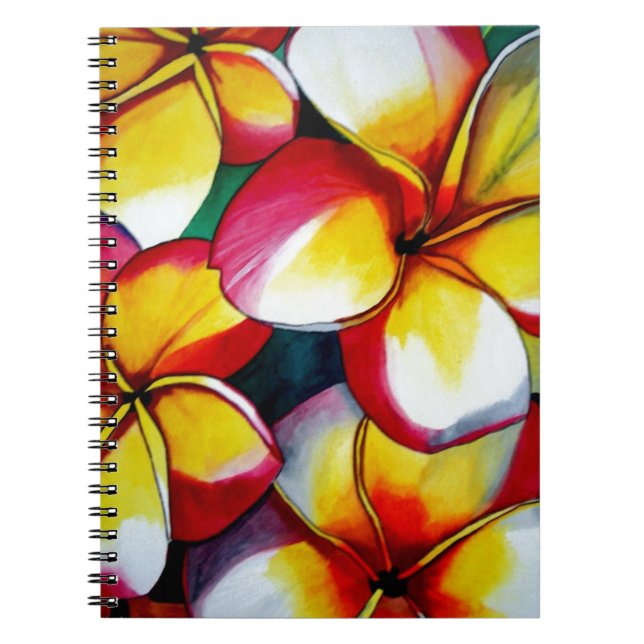 Caderno Espiral Pink Frangipani (caderno de flores) (Frente)