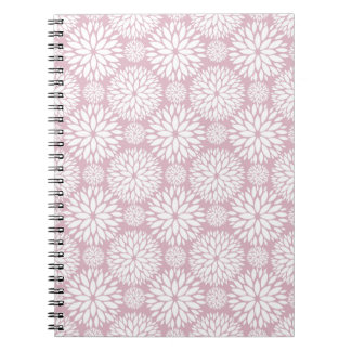 Caderno Espiral Pink Geometric Flower Pattern