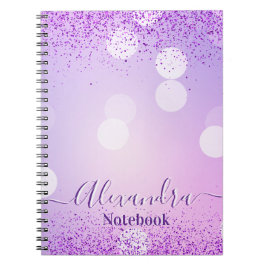 Caderno Espiral Pink Glitter Pastel Circles Custom 