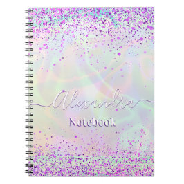 Caderno Espiral Pink Glitter Pastel Custom 