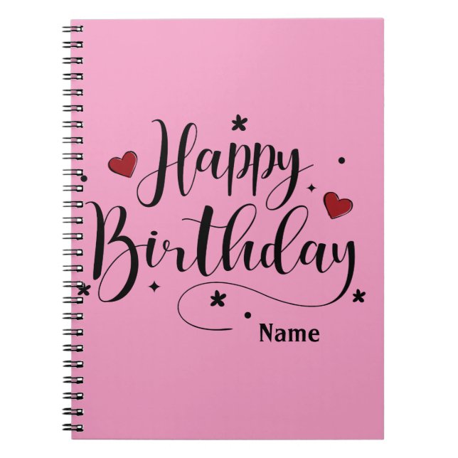 Caderno Espiral Pink Happy Birthday Cote (Frente)