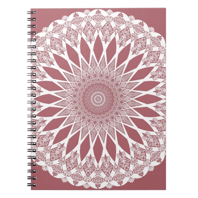 Caderno Espiral Pink Madder Tristyns Mandala (Frente)