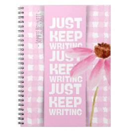 Caderno Espiral Pink Motivational Gingham