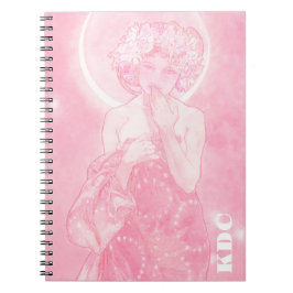 Caderno Espiral Pink Mucha 'A Lua'