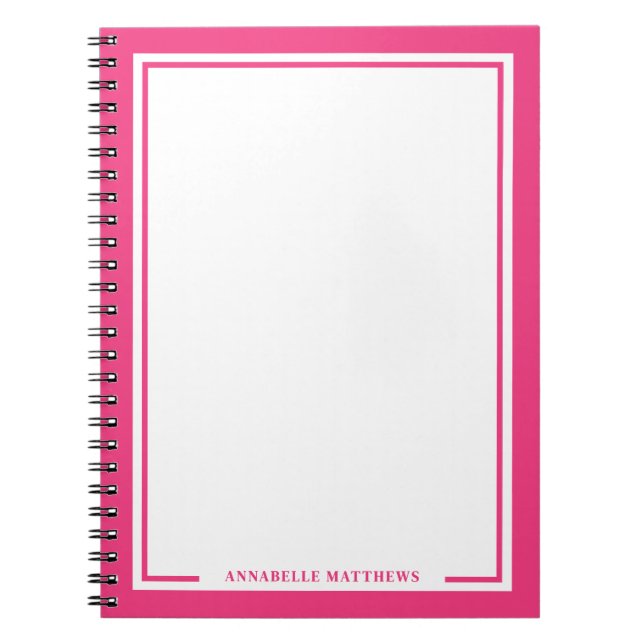 Caderno Espiral Pink Name Monogram (Frente)