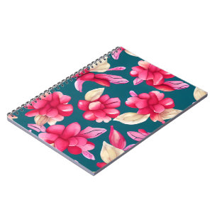 Caderno Espiral Pink Pastel Watercolor Floral