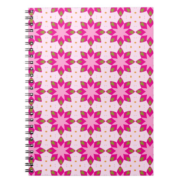 Caderno Espiral Pink Petal Mosaic pattern (Frente)
