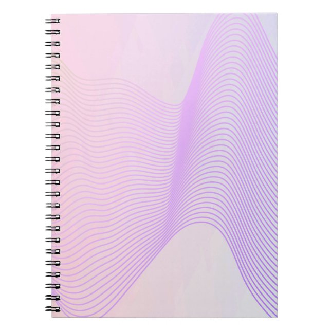 Caderno Espiral Pink & Purple Lined Waves Notebook (Frente)