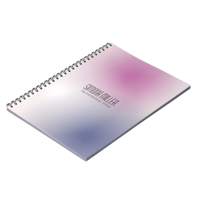 Caderno Espiral Pink Purple White Minimalist Aesthetic Gradient (Left Side)