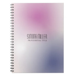 Caderno Espiral Pink Purple White Minimalist Aesthetic Gradient