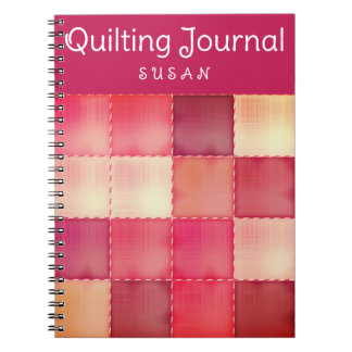 Caderno Espiral Pink Quilt Personal Quilting Journal Notebook