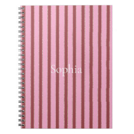 Caderno Espiral Pink Red Stripes