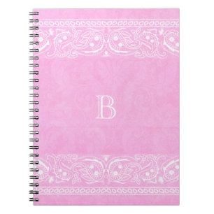 Caderno Espiral Pink Rustic Paisley País Ocidental Simples Chic