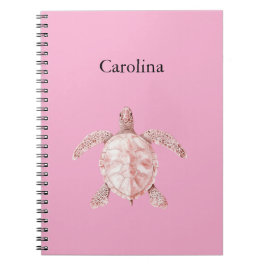 Caderno Espiral Pink Sea Turtle