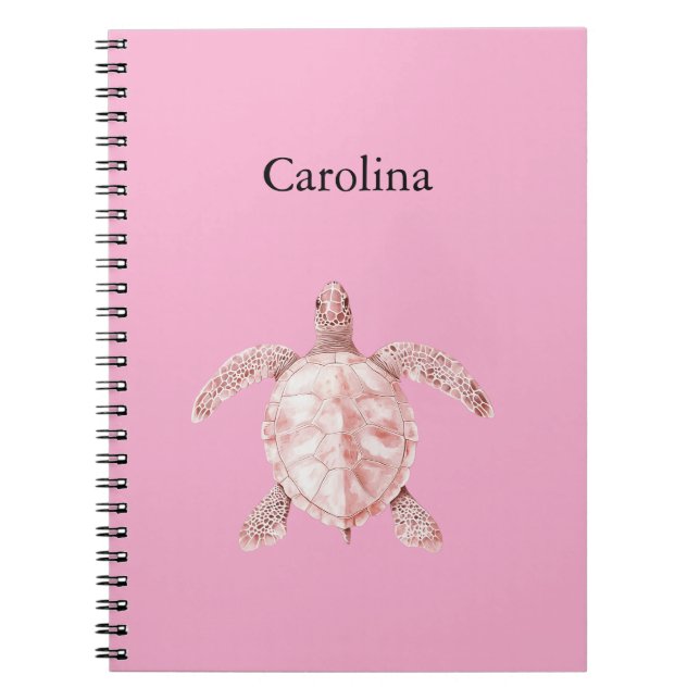 Caderno Espiral Pink Sea Turtle (Frente)