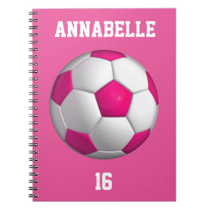 Caderno Espiral Pink Soccer Personalize
