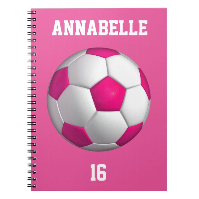 Caderno Espiral Pink Soccer Personalize (Frente)
