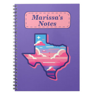 Caderno Espiral Pink Texas e Blue Cotton Candy Skies