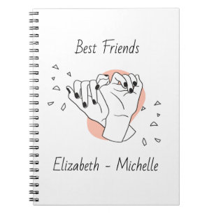 Caderno Espiral Pinky Swear Com Nome Personalizado Melhor Amigo