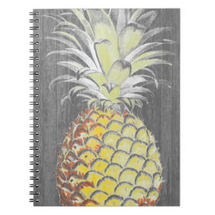 Caderno Espiral Pinneapple tropical em Cinza