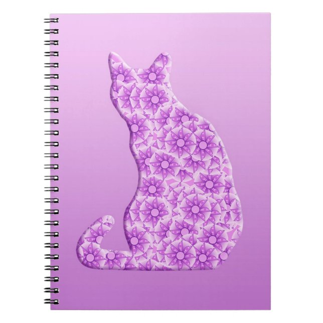 Caderno Espiral Pinos Cat - lavanda, roxo (Frente)