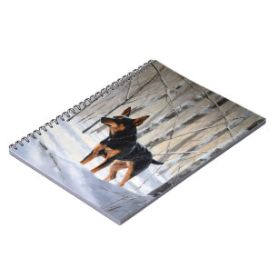 Caderno Espiral Pinscher Miniatura Deixe Nevar Natal