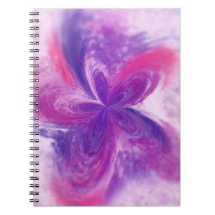 Caderno Espiral Pintado Abstrato Fantasy Flower Watercolor