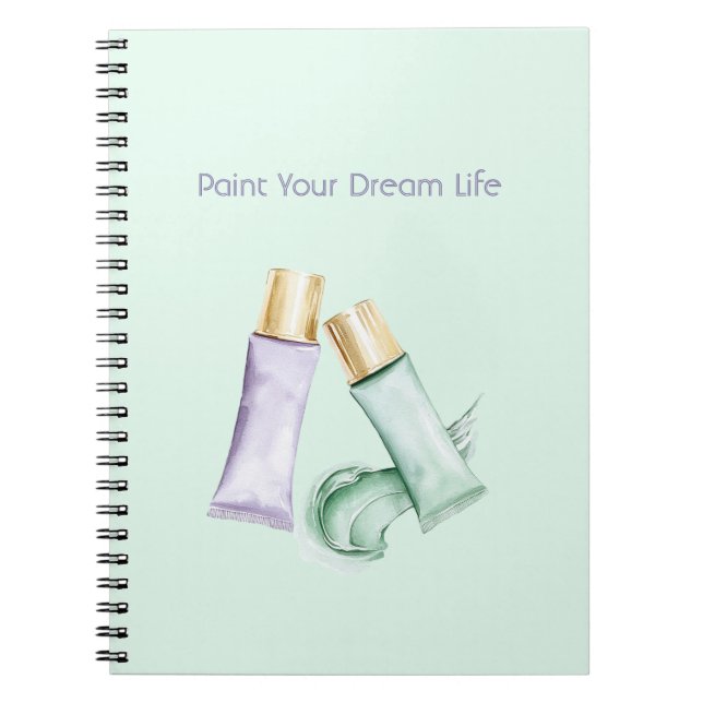 Caderno Espiral Pintar Vida de Sonho Roxo Menta (Frente)