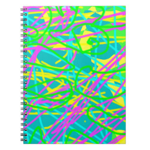 Caderno Espiral Pinte Meus Sonhos Padrão de Rabiscos Expressivos