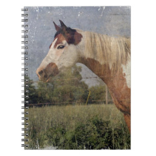 Caderno Espiral Pinto Horse Grunge