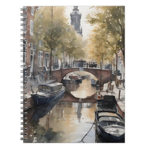 Caderno Espiral Pintor aquoso de Amsterdã
