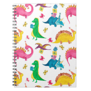 Caderno Espiral Pintor de aquarelas com padrão uniforme com dinos