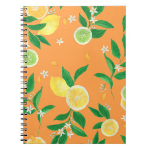 Caderno Espiral Pintor de aquarelas com padrão uniforme em citrin