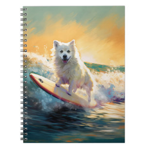 Caderno Espiral Pintor de Surfe em Praia do Esquimó Americano