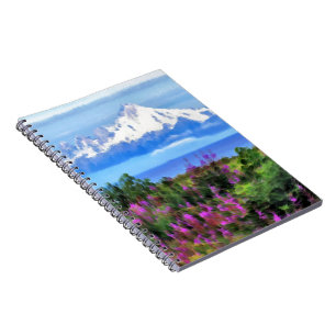 Caderno Espiral Pintor Surreal de Selvagem do Alasca
