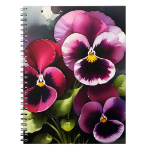 Caderno Espiral pintura a aquarela bonito maroon daek vermelha pan
