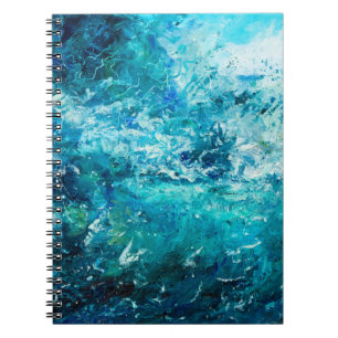 Caderno Espiral pintura a óleo de abstrato mostrando ondas no ou