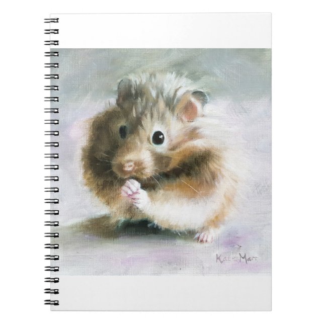 Caderno Espiral Pintura a óleo de hamster (Frente)