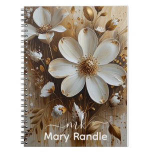 Caderno Espiral Pintura a óleo flexível de Abstrato elegante com D