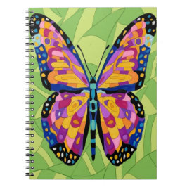 Caderno Espiral Pintura abstrata de borboleta