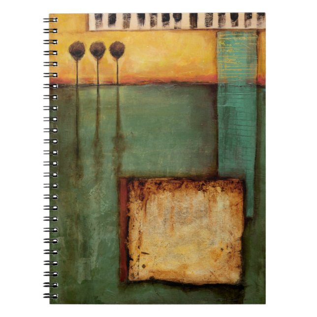 Caderno Espiral Pintura abstrato com Chaves Piano (Frente)