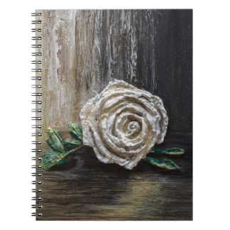 Caderno Espiral Pintura Acrílica Rosa Branca