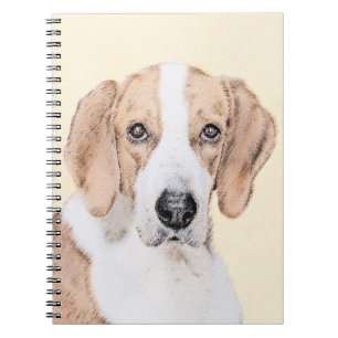 Caderno Espiral Pintura Americana de Foxhound - Arte Cachorro Orig