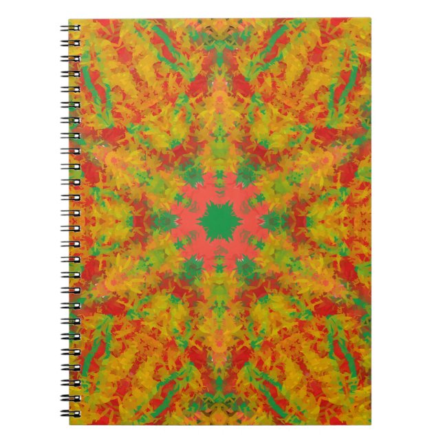 Caderno Espiral pintura aquarela alienígena círculo espiritual cal (Frente)
